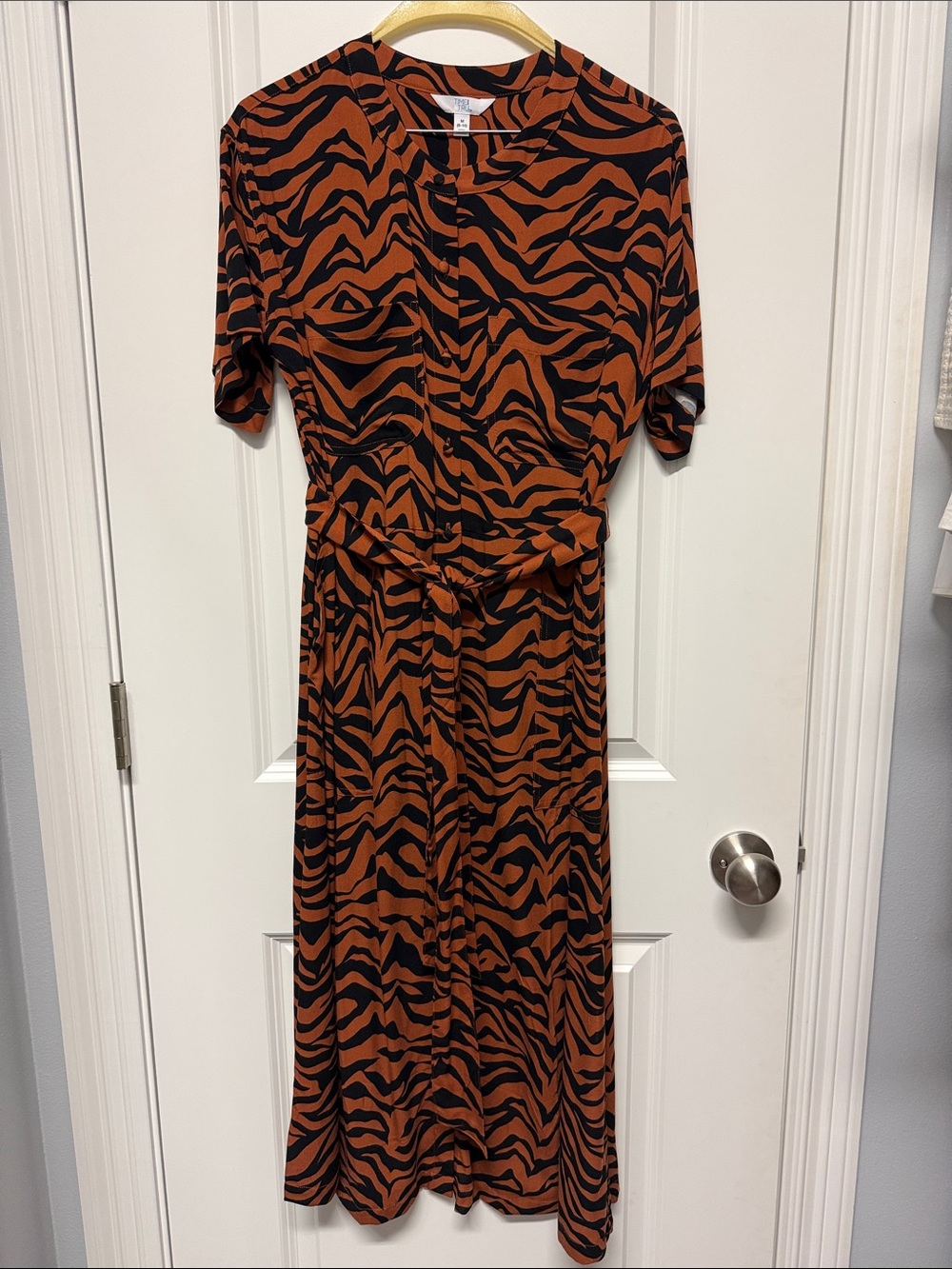 Time and Tru Tiger Print Utility Shirt Dress – NWT Size M 8–10